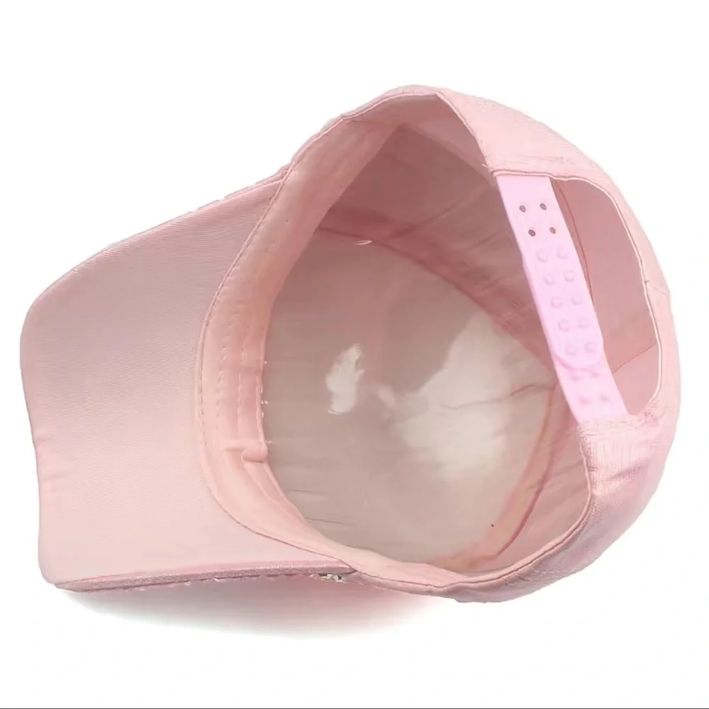 Pink Rhinestone Bling Cap - Picture 2 of 3